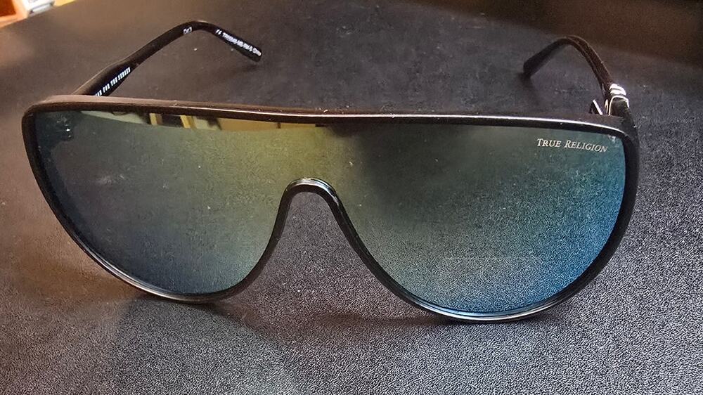 True Religion Women's TR55848 Black Blue Mirror Aviator Sunglasses NWT NEW